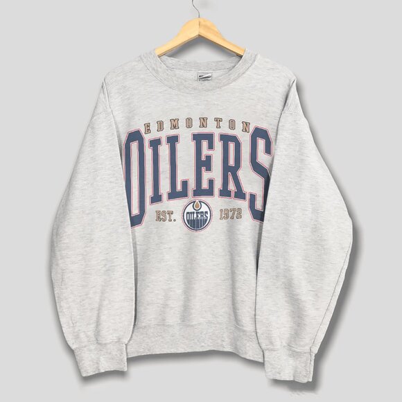 Vintage Edmonton Oilers Sweatshirt, Retro Edmonton Oilers Hockey NHL Shirt Tee - Picture 1 of 2
